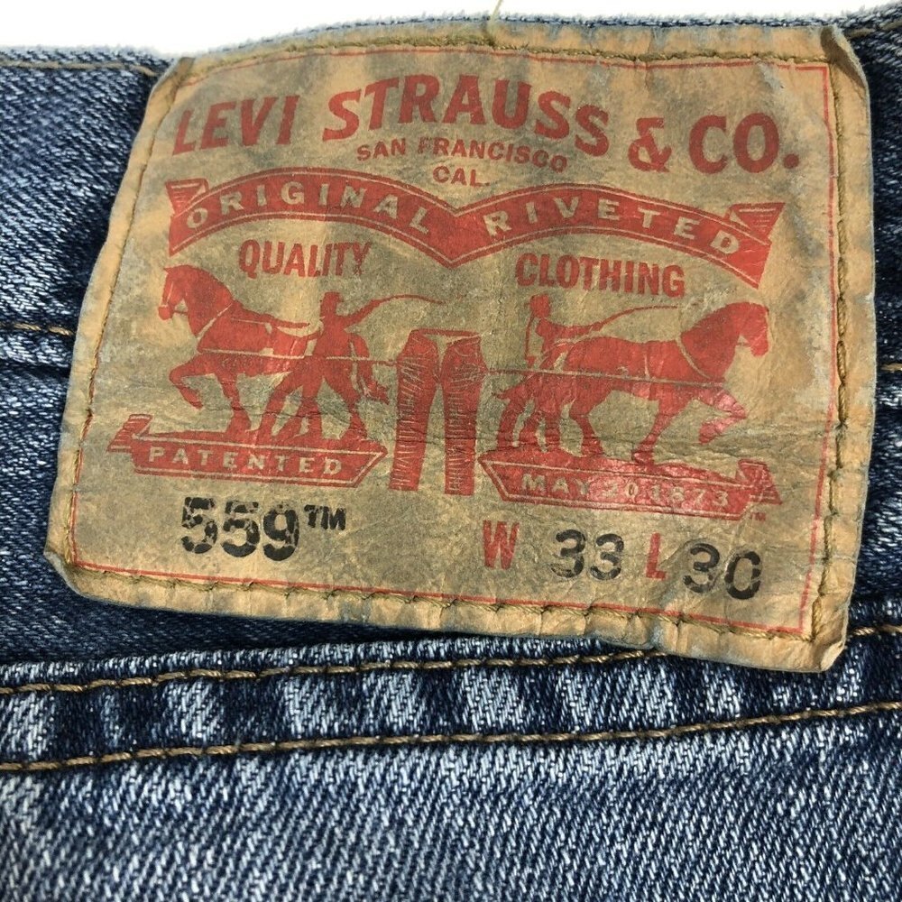 Mens Levi Strauss 559 W33 L30 Jeans Medium Wash - Picture 4 of 10